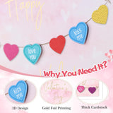 Happy Valentine'S Card With Envelope - 3D Hearts Romantic Valentines Day Card Gold Foil Funny Gift For Him Her Wife Husband Girlfriend Boyfriend?5.5X8 Inch ?
