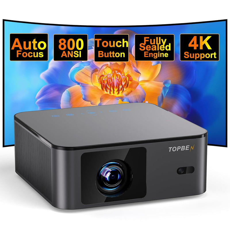 [Auto Focus & Correction, Fully Sealed Optical Engine] Projector Native 1080P