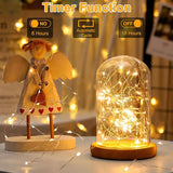 2 Pack Battery Operated Fairy Lights 66FT 200 LED Warm White Silver Wire Twinkle String Lights with 8 Modes Timer for Bedroom Wedding Christmas Decor