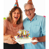70Th Birthday Pop Up Card For Women And Men – 3D Sparkling Gold 70 With Balloons, Milestone Birthday Greeting Card With Envelope And Blank Note