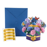 Pop Up Flower Cards Paper Flower Bouquet Pop Up Card For Mother'S Day, Birthday, Anniversary, 3D Pop Up Card With Envelope For Mother Wife Grandmother,Hydrangea