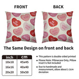 Valentines Pillow Covers 20X20 Set Of 2, Valentine'S Day Pink Red Heart Print Holiday Throw Pillowcases Anniversary Decorative Outdoor Farmhouse Cushion Cases Couch Sofa Bed Decor