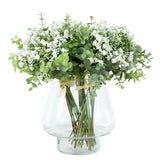 Artificial Flowers Eucalyptus Leaf Babys Breath Gypsophila Bouquets Wedding Party Home Decor,Pack Of 1(White)