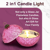 Glass Flameless Led Candles With Flickering Light, Battery Operated Jar Candles For Wedding Birthday Mothers Day Christmas Gifts For Mom Women Wife Grandma Home Decor