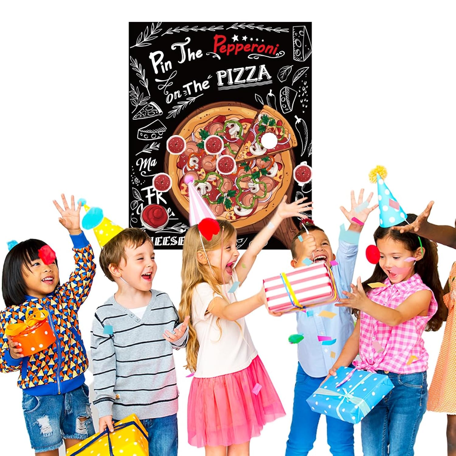 Pizza Party Decorations Pin The Pepperoni On The Pizza Party Game For Pizza Family Night Birthday Party Pizza Party Supplies Favors