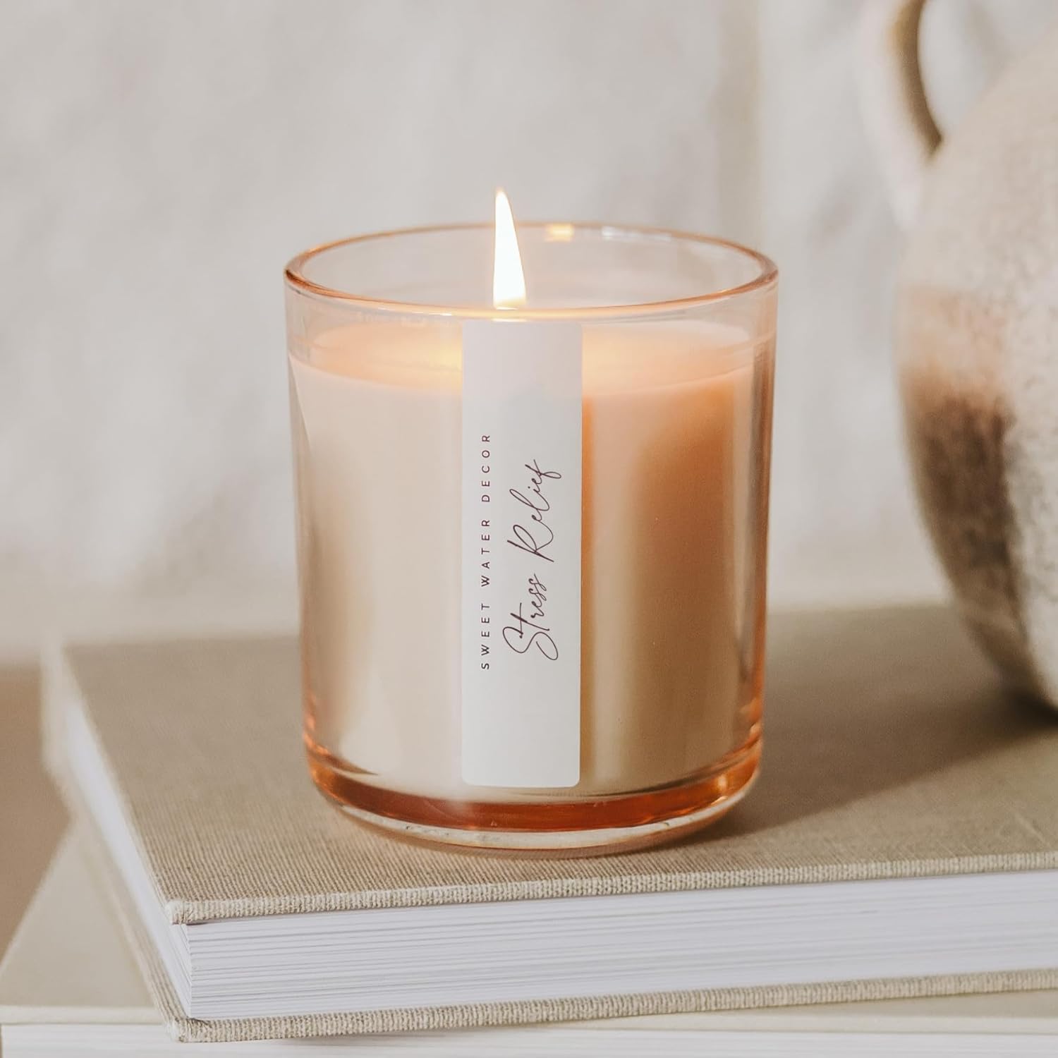 Citrus Calm Scented Soy Candles – Lemon, Orange, Eucalyptus, Parsley, Lavender, Sage – Fresh & Calming Aroma – 50 Hour Burn – 12Oz Tinted Glass Jar For Home Decor And Bedroom Decor