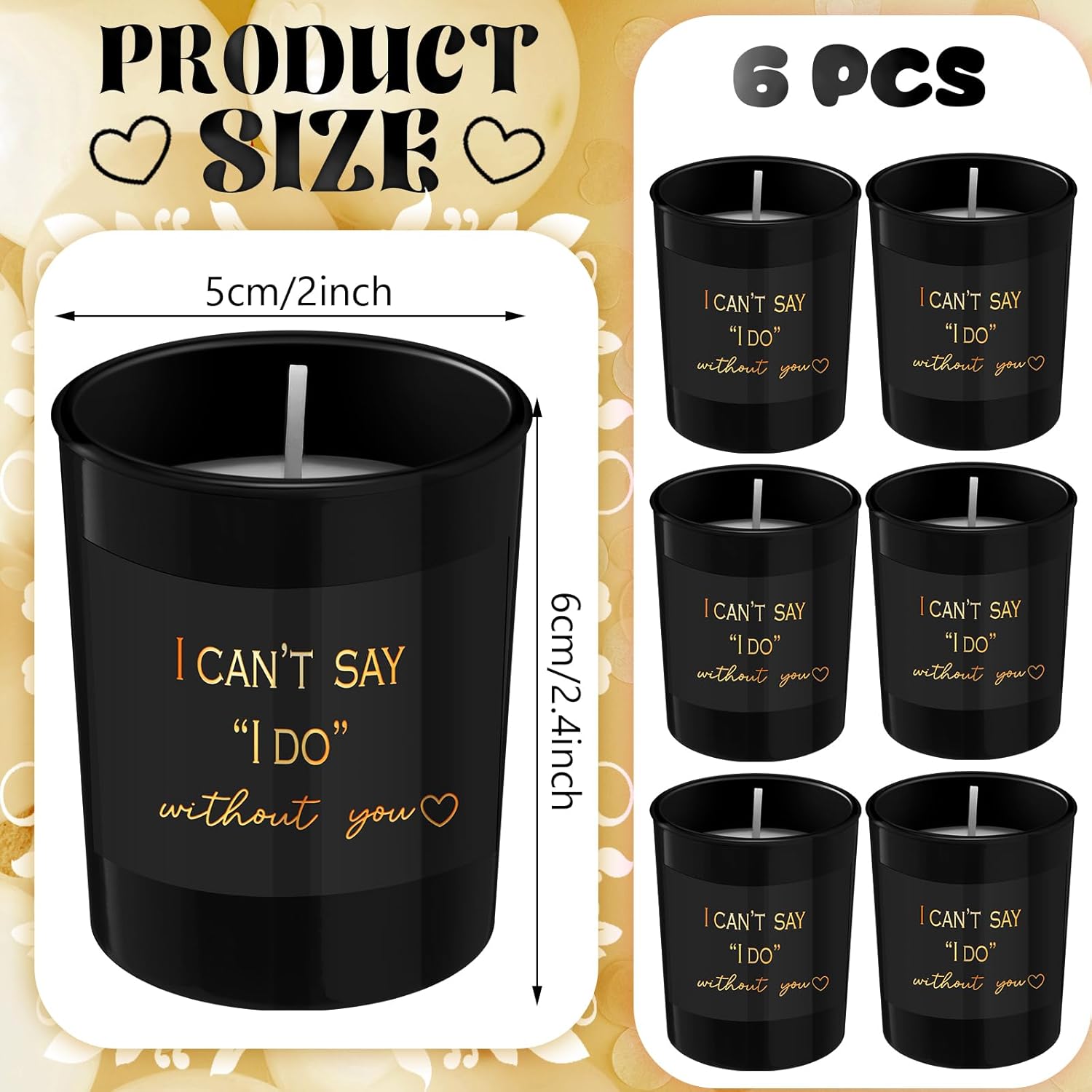 6 Pcs Bridesmaid Proposal Gifts I Can'T Say I Do Without You Candles Bridesmaid Gifts Natural Soy Wax Candles With Boxes For Best Friends Wedding(Classic Style)