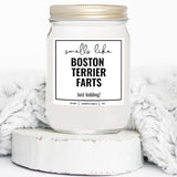 You Nique Designs Smells Like Boston Terrier Farts Soy Candle 8Oz - Dog Farts Candle Boston Terrier Gifts For Boston Terrier Lovers - Boston Terrier Gifts For Women, Men (Lavender & Vanilla)