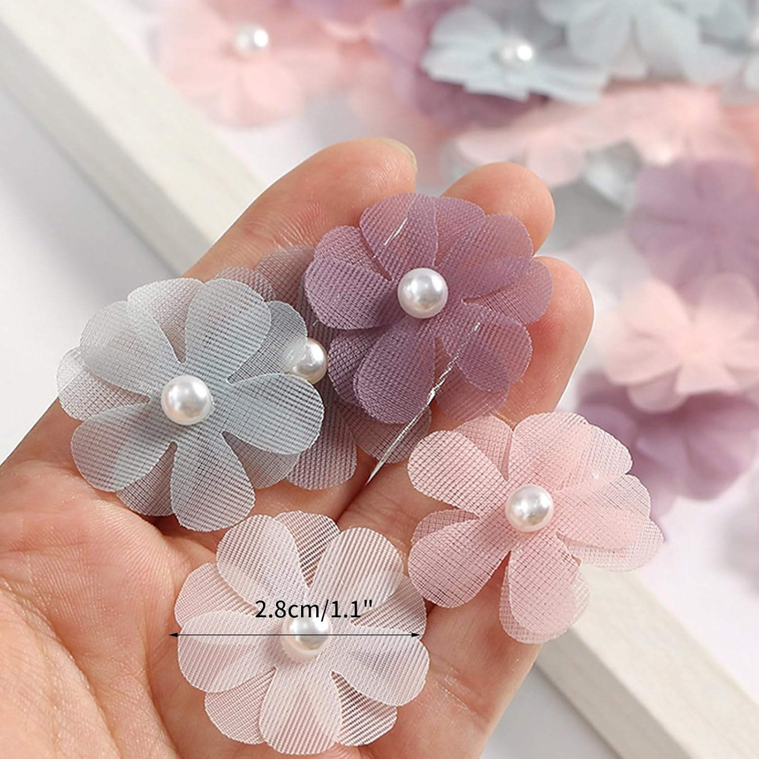 30Pcs Mini Artificial Flower Wedding Home Decorations Diy Clothing Headdress Headwear Crafts Fake Rose Flower Accessory Pearl Flower Accessories, Black