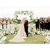 2 Pack Artificial Peony Garland - 6Ft Silk White Peony Flower Arch Vine For Wedding Party Table Decoration