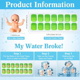 54 Pcs My Water Broke Baby Shower Game With 50 Tiny Plastic Small Mini Ice Baby 3 Ice Cube Trays 1 Display Board Gender Reveal Wooden Sign Gift For Guest Party Decoration(Woodland Animal)