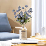 5 Pcs Pompon Mum Artificial Flowers, Dusty Blue Flowers Fake Mini Chrysanthemums Flowers With Stems For Wedding Diy Bouquet Table Centerpieces Floral Arrangements