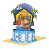 Religious Nativity Pop Up Christmas Cards, 3D Pop Up Christmas Cards Gift Jesus Christ Birth Scene Decoration With Envelope, Blank Note, For Family Friends Kids