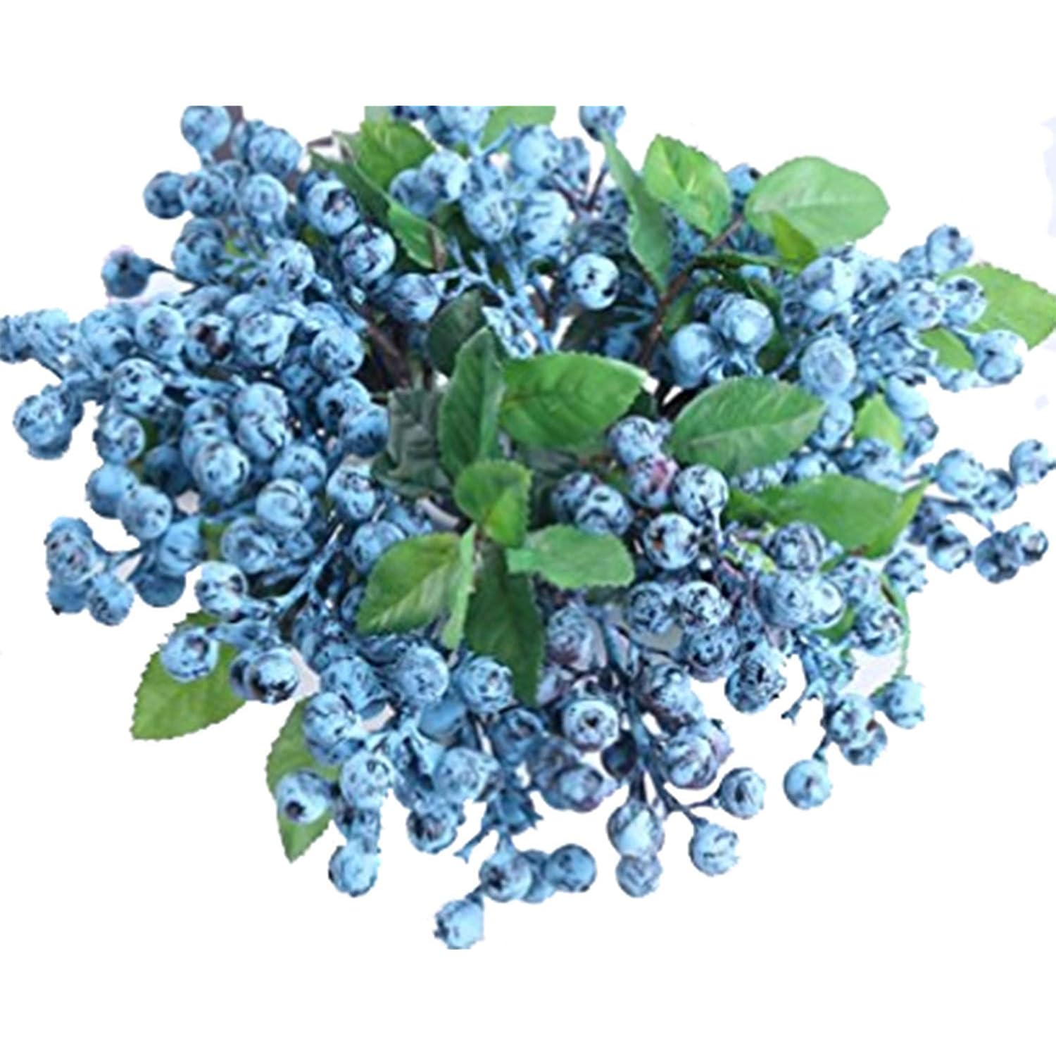 Fake Artificial Flowers California Berries Blueberry Fruit For Home Hotel Decor (Blue 20 Pack)