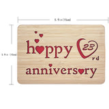 Wooden 23Rd Anniversary Card,Handmade Wedding Anniversary Greeting Cards,23Rd Anniversary Card For Her,Him,Husband,Wife
