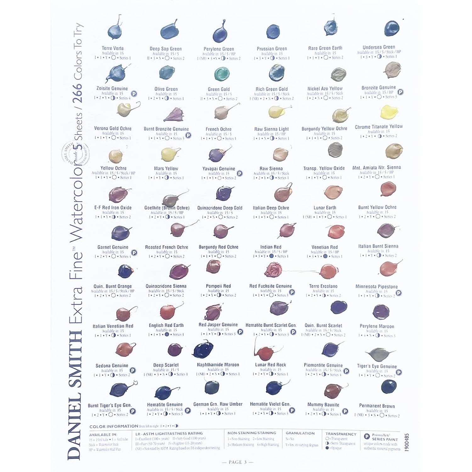 DANIEL SMITH Extra Fine Watercolor - 266 Watercolor and 22 Gouache Dot Card