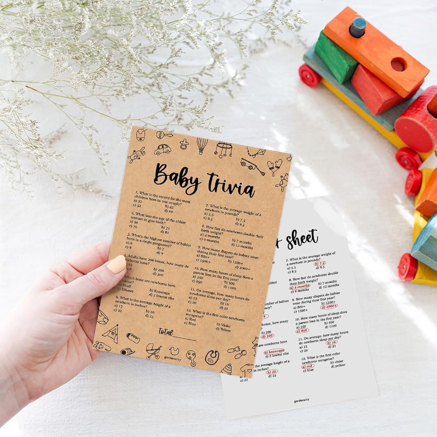 Baby Shower Game (50 Cards), Fun Baby Trivia Shower Games Activity For Boy Or Girl, Kraft