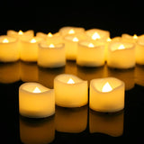 24 Pack Led Tea Lights Battery Operated Flameless Candles Fake Flickering Electric Tealight Candle Set For Home Décor Party Wedding Easter Decorations Batteries Included, Wave Open, Cream White