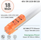 4ft Emergency T8 LED Tube Light with Battery Backup – Adjustable LED Shop Light