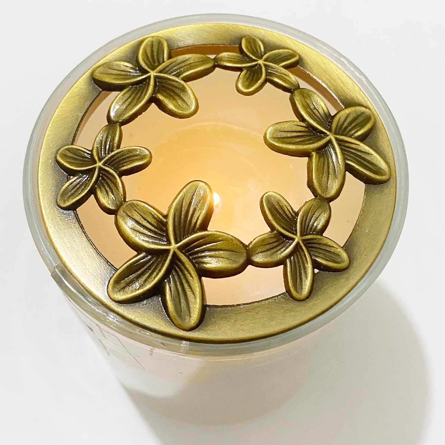 Golden Bauhinia Scented Candle Toppers Cover, Embellished Jars, Lids Shades Sleeves, Prevent Touch, Support Melt Evenly, Candle Accessories Gifts For Women