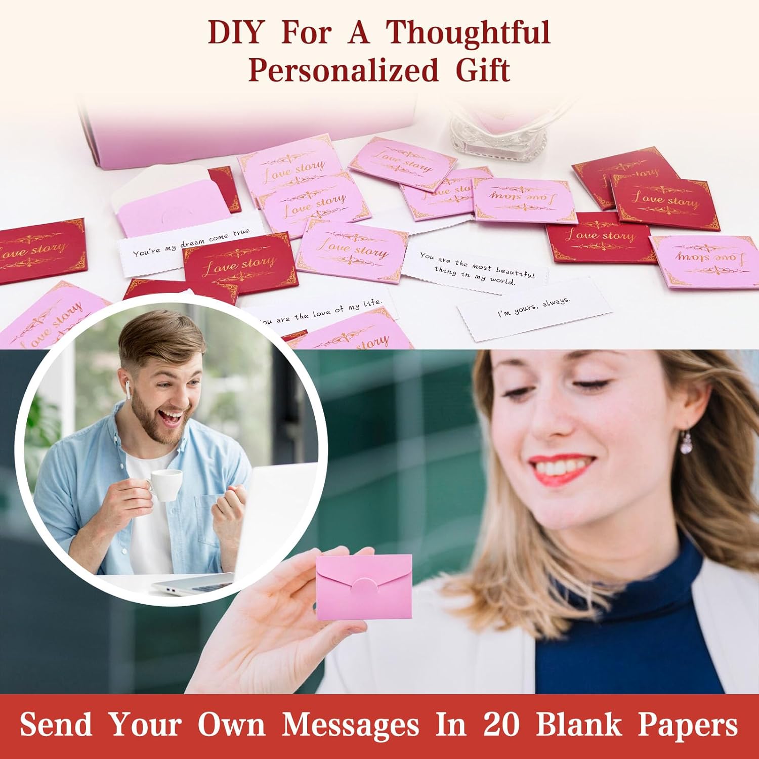 72 Mini Love Notes For Him Her - Cute Couple Gifts For Boyfriend Birthday Gift Ideas, Christmas Gifts For Girlfriend Long Distance, Lunch Notes For Husband, Romantic Valentines Day Gifts