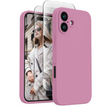 iPhone 16 Case, Silicone, Camera Protection, 2 Screen Protectors, Anti-Scratch, 6.1"