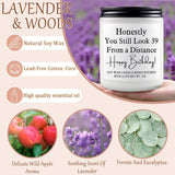 40Th Birthday Gifts For Women Men- 7Oz Lavender Scented Soy Wax Candle - 40Th Birthdays Decorations For Her, Him, Friend, Sister, Wife, Husband, Brother
