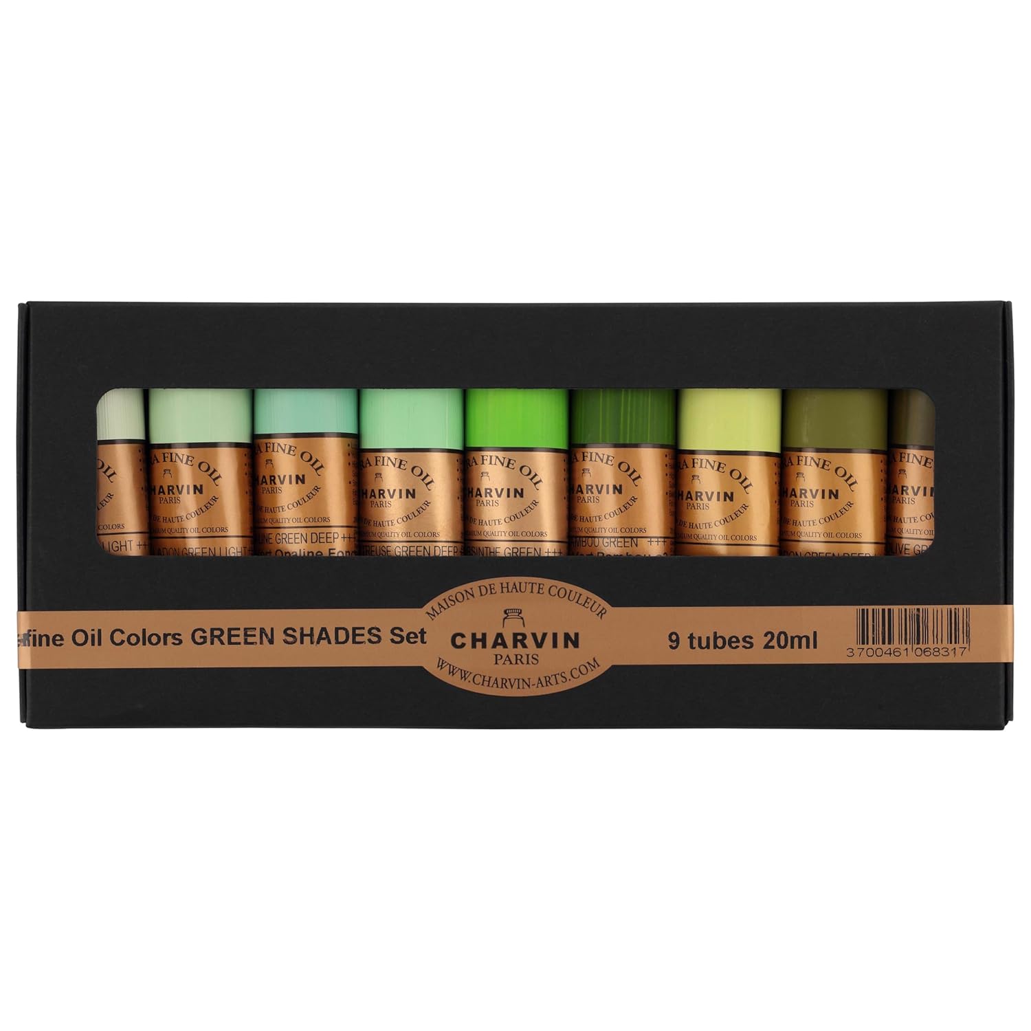 Extra Fine Professional Oil Paint Set For Artists, Shades Of Green - Bonjour Set Of 9, 20 Ml Tubes, Finely Milled, Non-Yellowing Artist Oil Paints In French Riviera-Inspired Hues