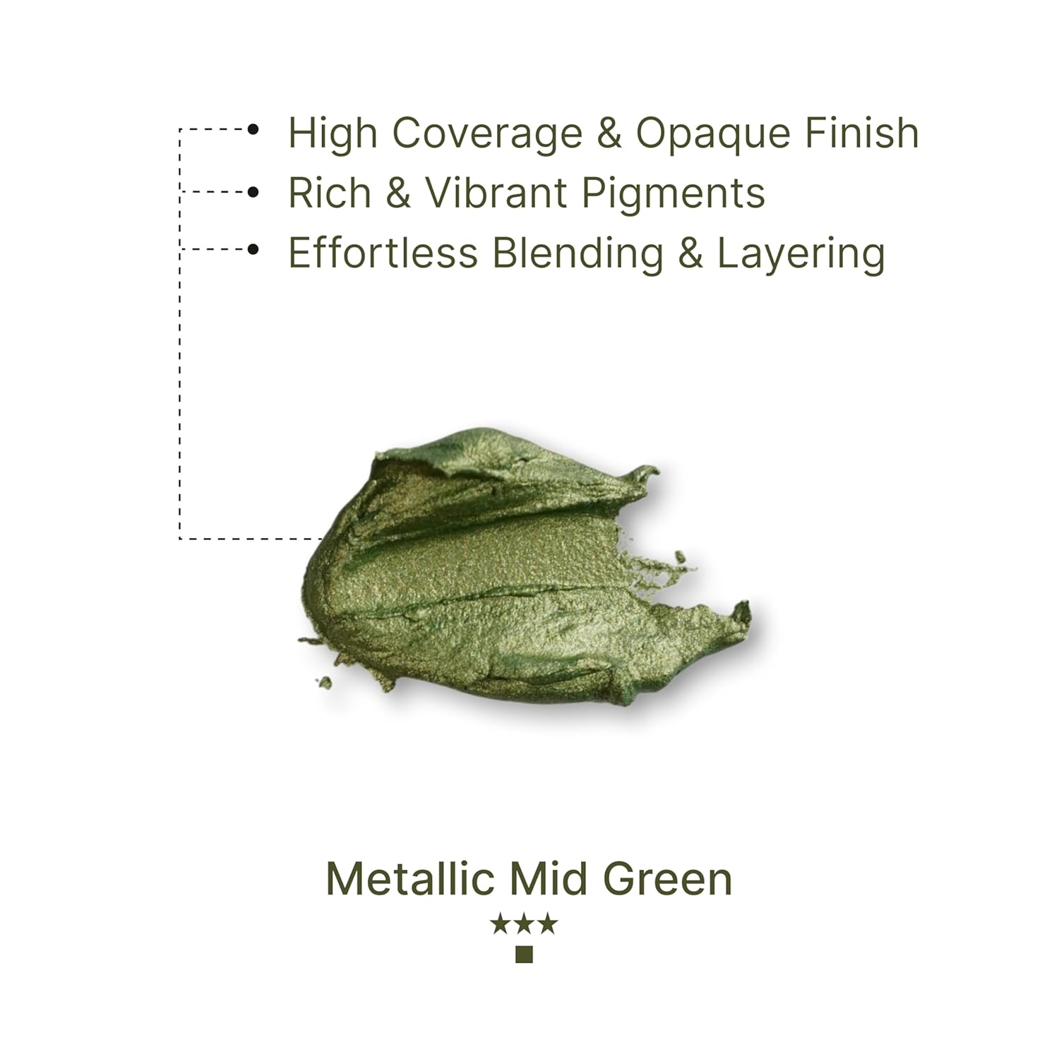 Gouache Metallic Mid Green Refills (50Ml/1.7Oz)|Intense Pigments, Easy Color Refill (2 Pcs.)