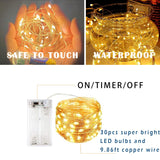 4 Pack Led Fairy Lights Battery Operated With Timer,3M 30 Led Firefly Lights Copper Wire Mini Twinkle String Lights,For