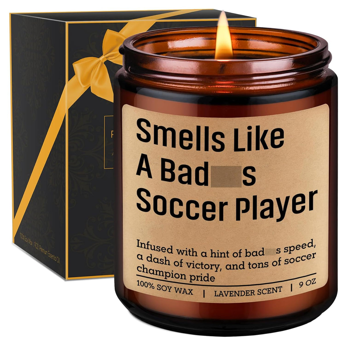Candle - Soccer Gifts For Men, Women - Soccer Accessories Stuff For Girls, Boys- Funny Sports Gifts For Football Players, Lovers - Senior Night, Valentines, Birthday Ideas For Football Fan, Dad