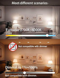 A19 Alexa Smart Light Bulbs 6 Pack 12W Tunable White 2700K-6000K E26 60W Equivalent No Hub Required