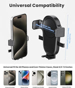 Rearview Mirror Phone Holder, Rotatable & Retractable Mount for All Phones