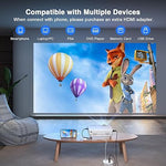 2024 Mini Projector - 1080P, 10000L, Portable, HDMI, USB, TV Stick Compatible