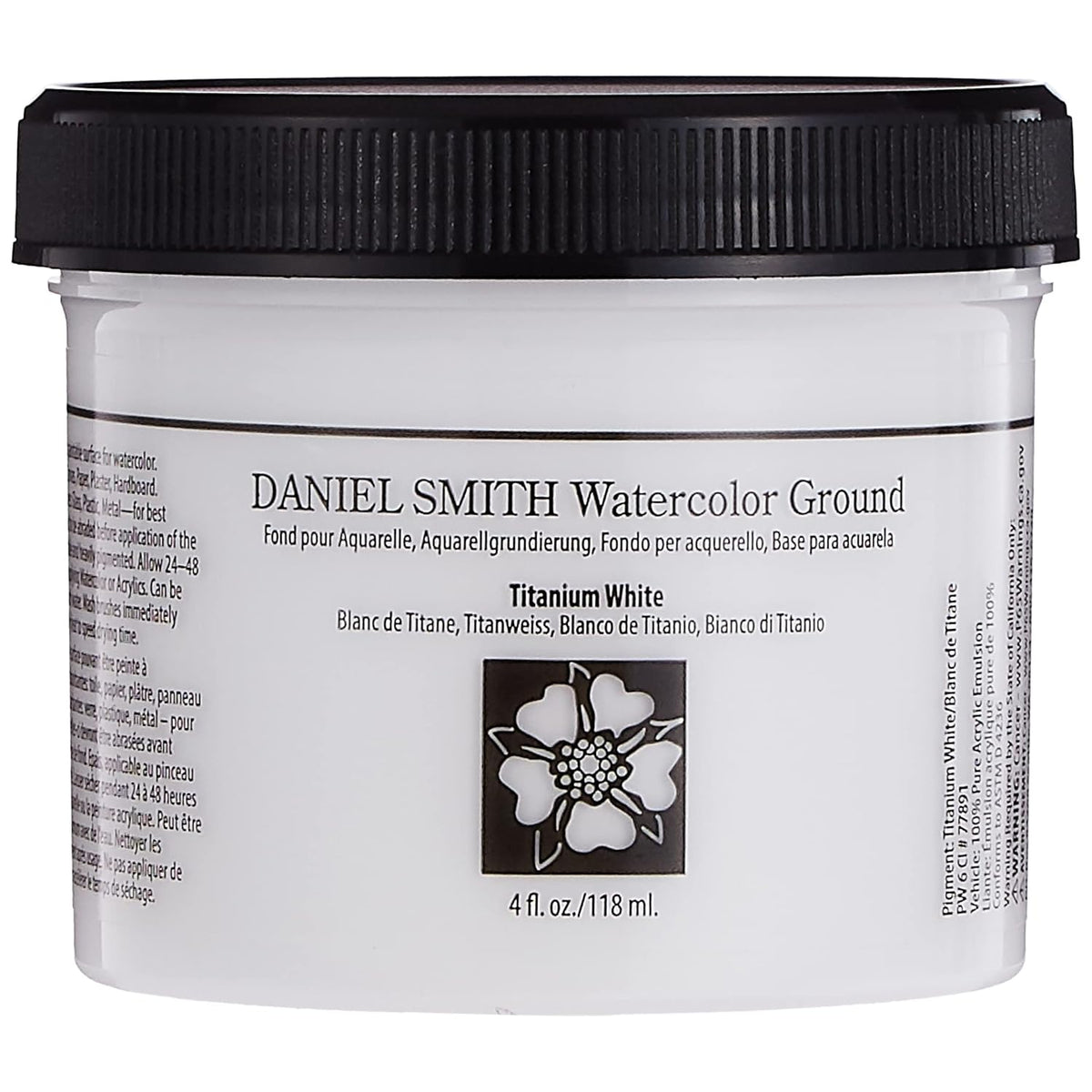 Daniel Smith Watercolor Ground 4oz Jar, Titanium White, 284055002, 4 Fl Oz (Pack of 1)