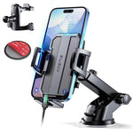 Upgraded 3-in-1 Car Phone Holder Mount, Suction for Dashboard, Vent, Windshield