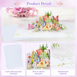 Best Wishes Card - 3D Flower Butterfly Pop Up Greeting Cards Thank You Birthday Get Well Mothers Day Gift Card For Women Wife Mom Friends Sister With Envelope