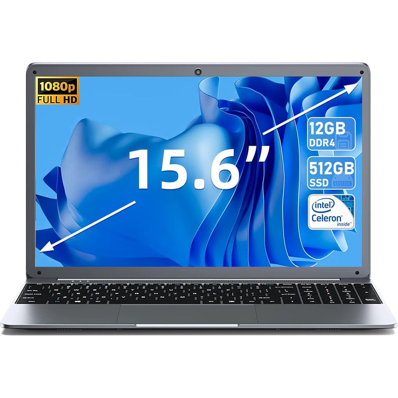 15.6 Inch Laptops, 12Gb Ddr4 512Gb Ssd (Tf 512Gb) Laptop, Fhd 1920X1080 With W