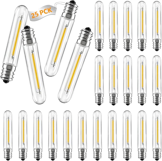 25 Pack T13 LED Replacement Bulbs E12 Base for S14 G40 C7 Patio Lights