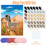 Pin The Tail On The Donkey Party Game With 60 Pcs Tails Large Donkey Games Poster For Kids Birthday Party Decorations Carnival Party Supplies Large Birthday Party Supplies Blindfolded Game