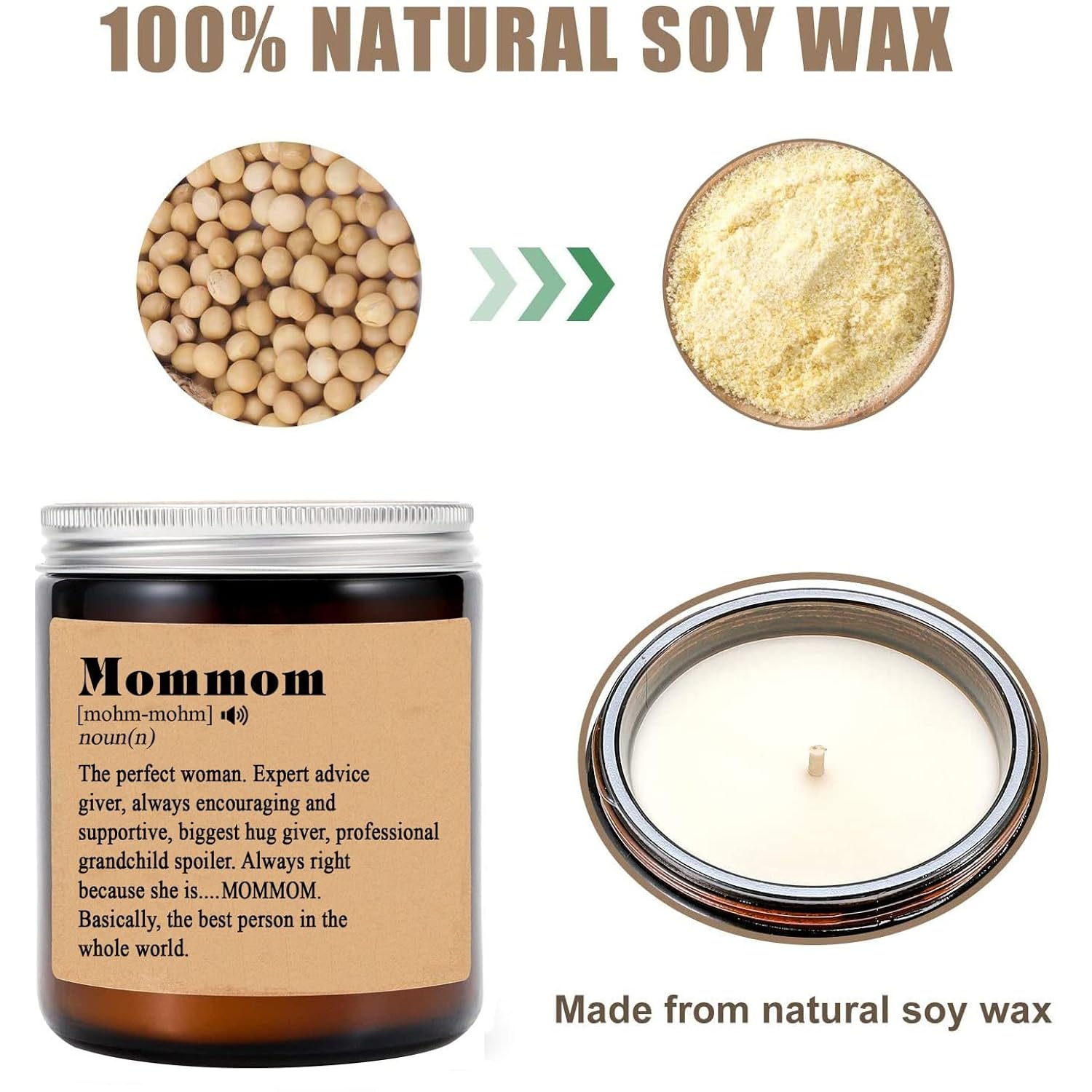 Mommom Noun Candle - Gift For Mommom - Mother'S Day Candle - Mommom Gifts - Mommom Definition - Lavende Scented Candles - Soy Candle For Home Scented
