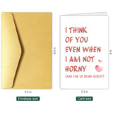 Cheeky Valentine'S Day Card For Wife Girlfriend, Naughty Anniversary Card For Her Him, I Think Of You Even When I Am Not Horny