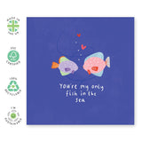 Sweet And Thoughtful Love Card - Only Fish In The Sea - Cute Anniversary Or Valentines Day Card For Boyfriend, Girlfriend, Husband, Wife, Spouse, Partner, Couple, Hon - Comes With Fun Stickers