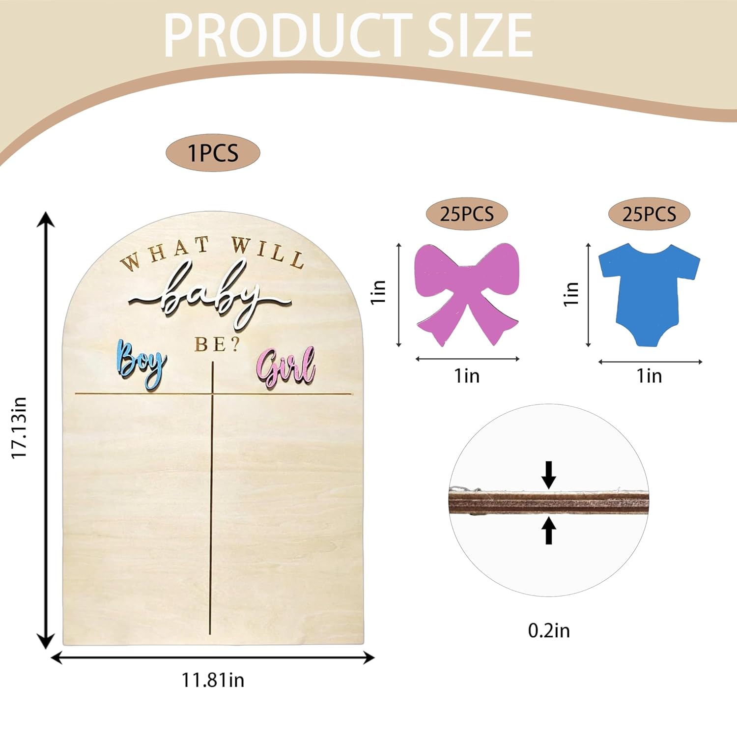 Gender Reveal Voting Board, Wooden Gender Reveal Games Voting Board With Stand, Baby Gender Guessing Game Sign With Boy Or Girl Voting Stickers, He Or She Party Supplies For Baby Shower