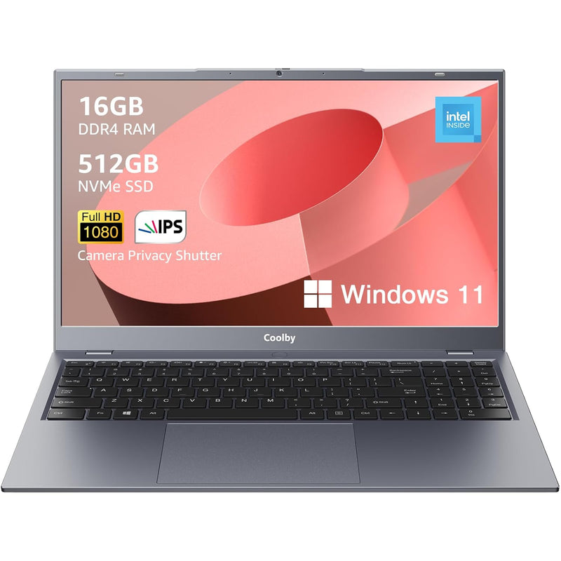 15.6Inch Windows 11 Laptop, 16Gb Ram/512Gb Nvme Ssd, 1920X1080 Ips Display, In