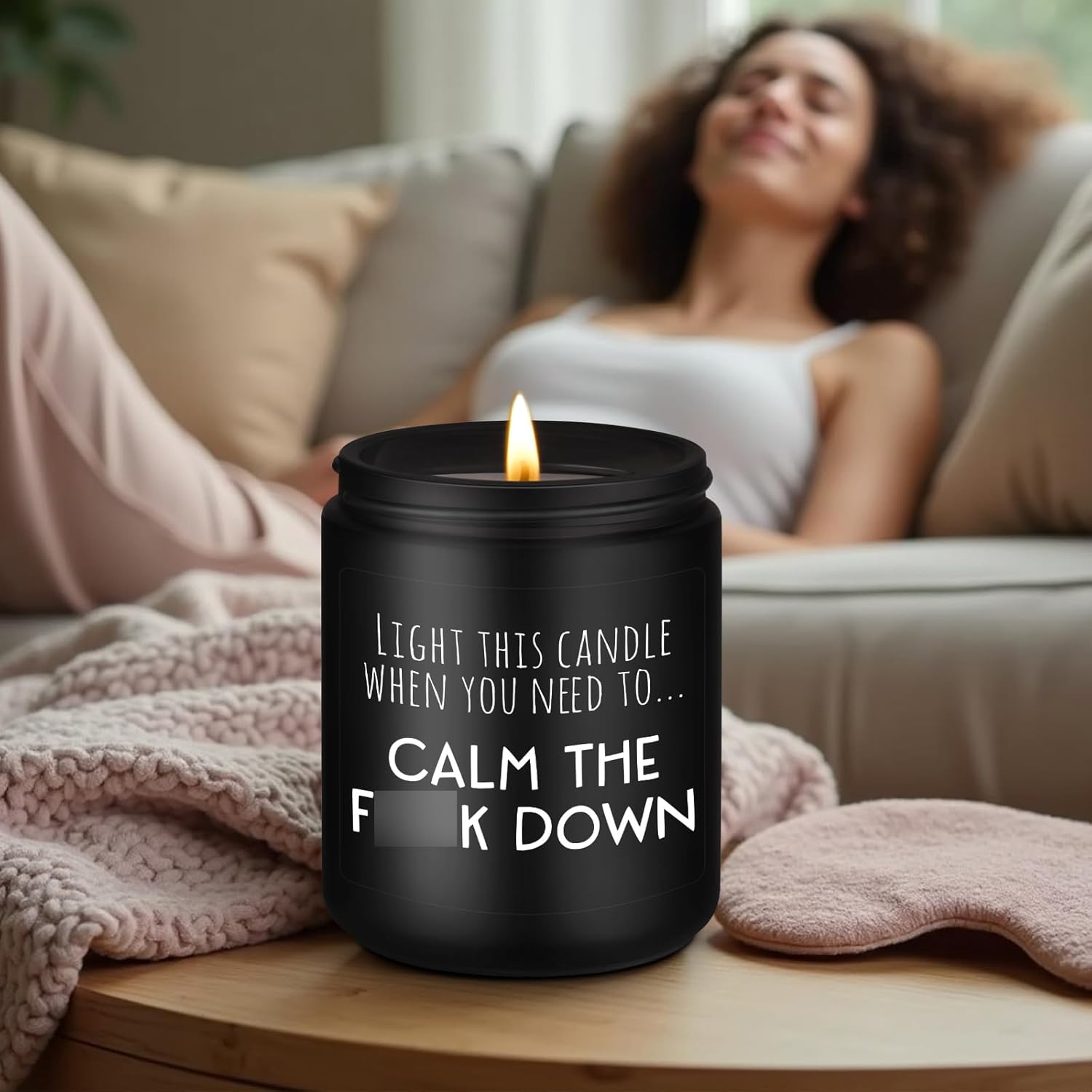 Calming Candle, Stress Relief Gifts For Women, Relaxing Gifts For Men, People - Anxiety Relief Items - Valentines Day, Calm Down, Birthday Funny Aromatherapy Candles For Women Friend Coworker