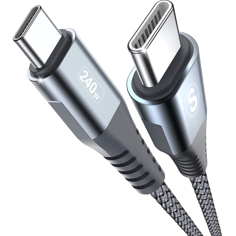 240W Usb C To Usb C Cable 6.6Ft, Type C To Type C Charger Fast Charging Nylon