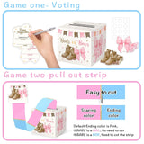 Baby Gender Reveal Pull Out Game, Baby Shower Game For Guests, Gender Reveal Box, Voting Box With 50 Ballot Cards, Boy Or Girl, Boots And Bows