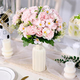 12 Bundles Peonies Artificial Flowers Fake Hydrangea Silk Peony Bouquet Bulk For Vase Floral Arrangements Wedding Arch Decor Centerpiece Table Decorations (Light Pink)