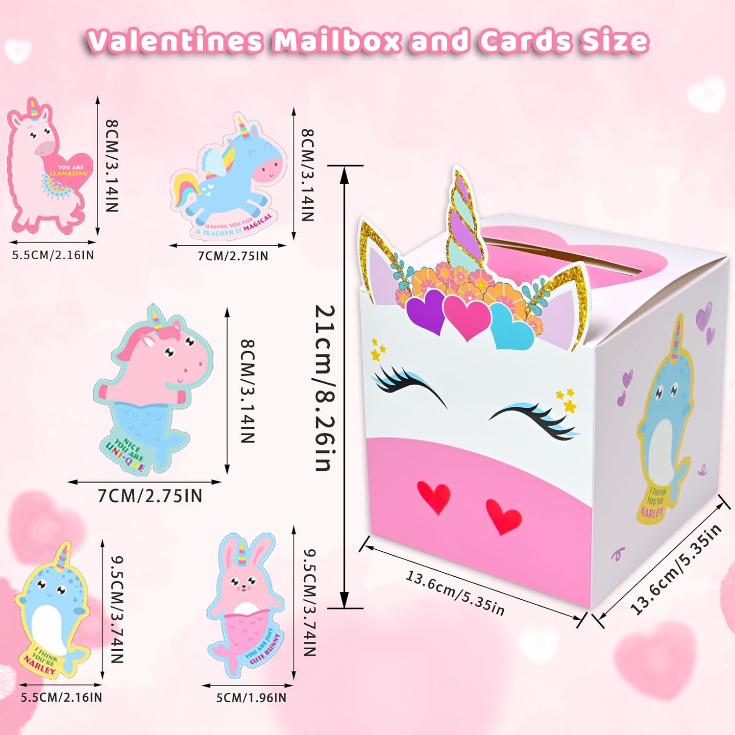Valentines Cards For Kids Classroom Valentines Day For Kids Exchange Include1 Mailbox, 32 Valentine Cards, 1 Teacher Card (Cards Style A)